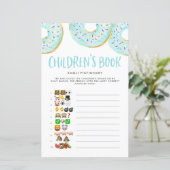 青いドーナツ絵文字チャイルドブック赤ちゃんシャワーゲーム (スタンド正面)