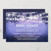 青いナイトライトブライダルシャワー招待状 招待状 (正面/裏面)