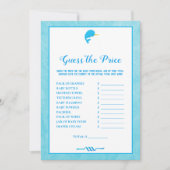 青いナウラルはPice赤ちゃんシャワーゲームを推測 招待状 (正面)