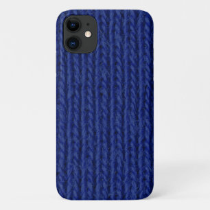青いニットのウールのクローズアップ iPhone 11 ケース