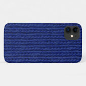青いニットのウールのクローズアップ Case-Mate iPhoneケース (裏面(横))