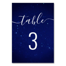 青いネイビーの夜結婚星の。筆跡