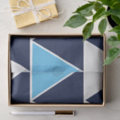 青いネイビーブルー白い三角形の幾何学的パターン 薄葉紙 (ギフト)