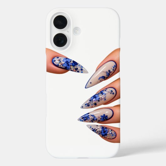 青いネイルスタイル Case-Mate iPhoneケース (裏面)