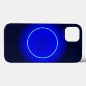 青いネオンサークルのバレンタイン電話ケースデザイン Case-Mate iPhoneケース (裏面 (横))