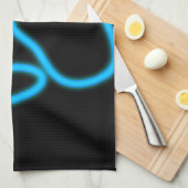 青いネオンドッグポープリント キッチンタオル (四つ折り)