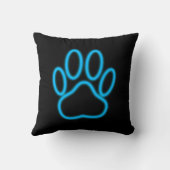 青いネオンドッグポープリント クッション (裏面)