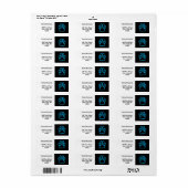 青いネオンドッグポープリント ラベル (フルシート)