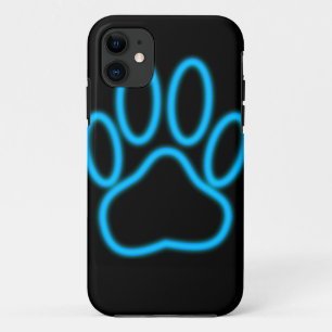 青いネオンドッグポープリント iPhone 11 ケース