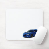 青いネオン輪郭の三菱Evoマウスパッド マウスパッド (マウス)