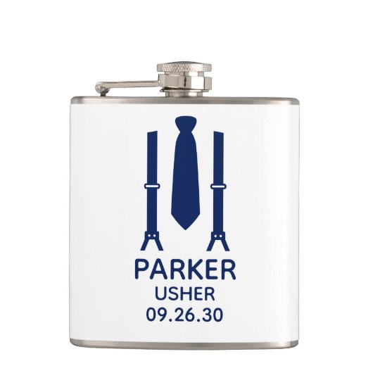 青いネクタイの介添え人 フラスク (正面)