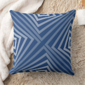 青いネストされた角度パターン クッション (ブランケット)