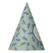 青いネズミおよび黄色いチーズ誕生日 パーティーハット (左)