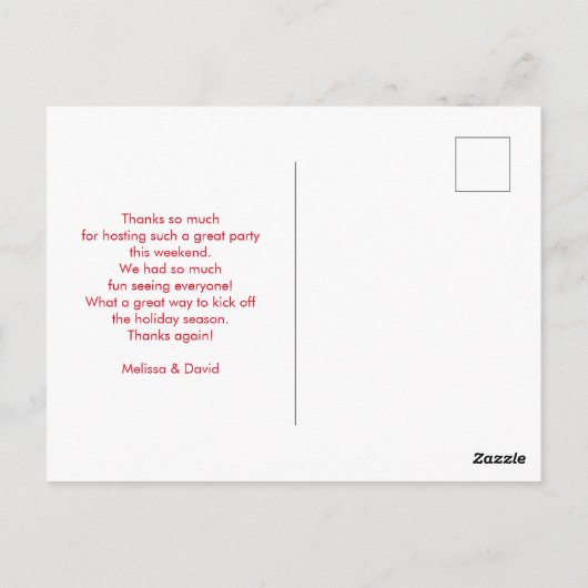 青いノルディッククリスマスツリーのトナカイのペア サンキュー ポストカード (裏面)