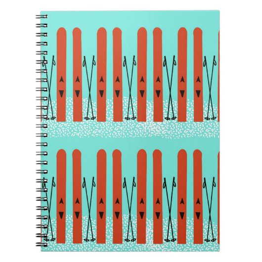 青いノートに赤いスキー ノートブック (正面)