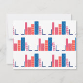 青いノートカードの本の虫 ノートカード (裏面)