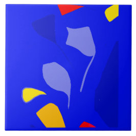 青いノートセラミックタイル、小（4.25インチx 4.25インチ） タイル