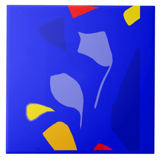 青いノートセラミックタイル、小(4.25インチx 4.25インチ) タイル (正面)