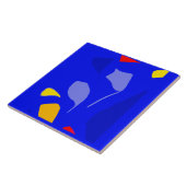 青いノートセラミックタイル、小(4.25インチx 4.25インチ) タイル (側面)