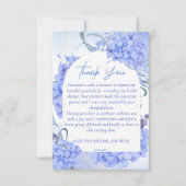 青いハイドランジアがエレガントな ブライダルシャワー サンキューカード (正面)