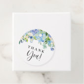 青いハイドランジアとアイボリーのローズのウェディング感謝祭 フェイバータグ (インサイチュ)