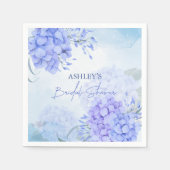 青いハイドランジアのエレガントな結婚前お披露目パーティー スタンダードカクテルナプキン (正面)