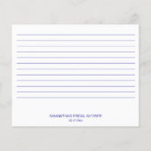 青いハイドランジアのブライダルシャワーレシピ (裏面)