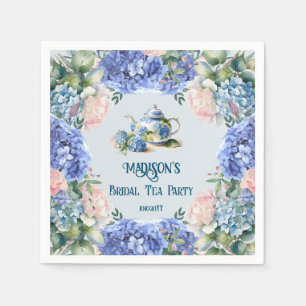 青いハイドランジアのブライダルティーパーティー スタンダードカクテルナプキン