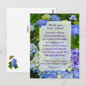 青いハイドランジアの感謝 ポストカード (正面/裏面)