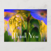 青いハイドランジアの抽象的な花の感謝の気持ちのポストカード ポストカード (正面)