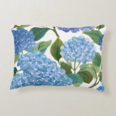 青いハイドランジアの水彩花モノグラム・コーストスタイル アクセントクッション (裏面)