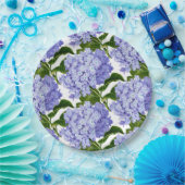 青いハイドランジアの紙皿 ペーパープレート (パーティー)