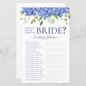 青いハイドランジアの結婚前お祝いゲーム (正面/裏面)