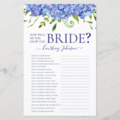 青いハイドランジアの結婚前お祝いゲーム (正面)