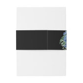 青いハイドランジアの花のランタン ブラック ボーホー ウェディング 招待状ベリーバンド (裏面例)