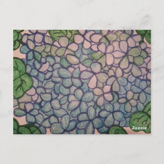 青いハイドランジア 1 ポストカード (裏面)