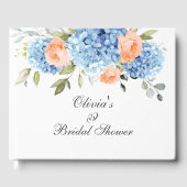 青いハイドレンジアとバラとユーカリのブライダルシャワー ゲストブック (正面)