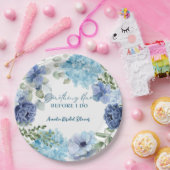 青いハイドレンジアのブライダルシャワーの前に何か青いもの ペーパープレート (パーティー)