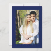 青いハイドレンジアの花のアートデコエレガントウェディング 招待状 (裏面)