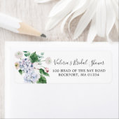 青いハイドレンジア 白いバラ 返送先 ラベル (インサイチュ)