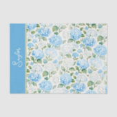 青いハイドレンチアの水彩花の名前 薄葉紙 (正面)