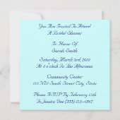 青いハイドレンチアの花の花写真 招待状 (裏面)