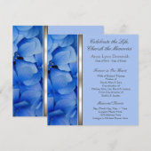 青いハイドレンチアの葬儀案内 案内状 (正面/裏面)