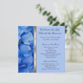 青いハイドレンチアの葬儀案内 案内状 (スタンド正面)