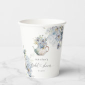 青いハイドレージアのティーパーティー ブライダルシャワー 紙コップ (正面)