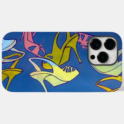 青いハイヒールのアートワーク – 靴の愛のために Case-Mate iPhoneケース (裏面 (横))