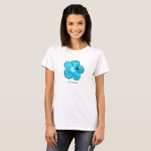 青いハイビスカスのタンクトップ Tシャツ (正面フル)