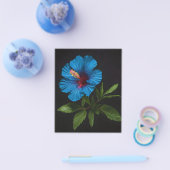 青いハイビスカスの花（黒） チラシ (シングル)
