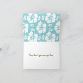 青いハイビスカスはメッセージカード感謝していしています サンキューカード (内部)