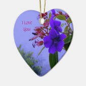 青いハイビスカス、私はオーナメント愛します セラミックオーナメント (左)